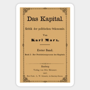 Das Kapital Original Cover - Karl Marx, Communist, Socialist, Leftist, Marxist Sticker